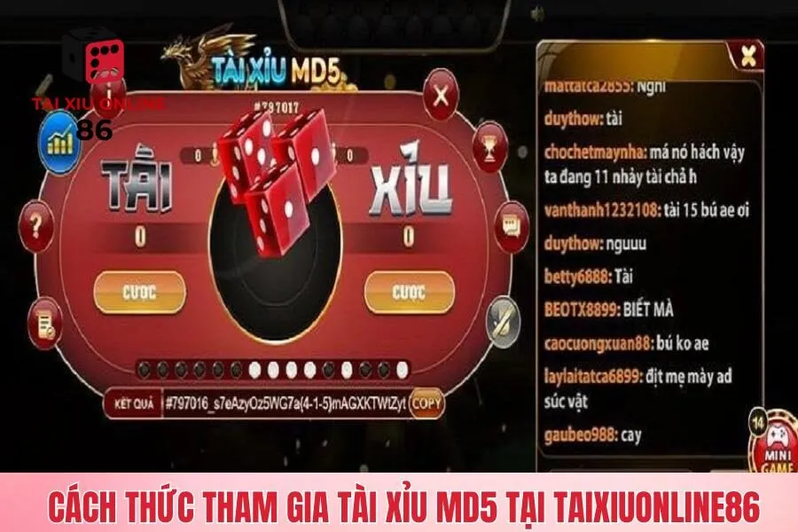 Cách thức tham gia tài xỉu MD5 tại taixiuonline86