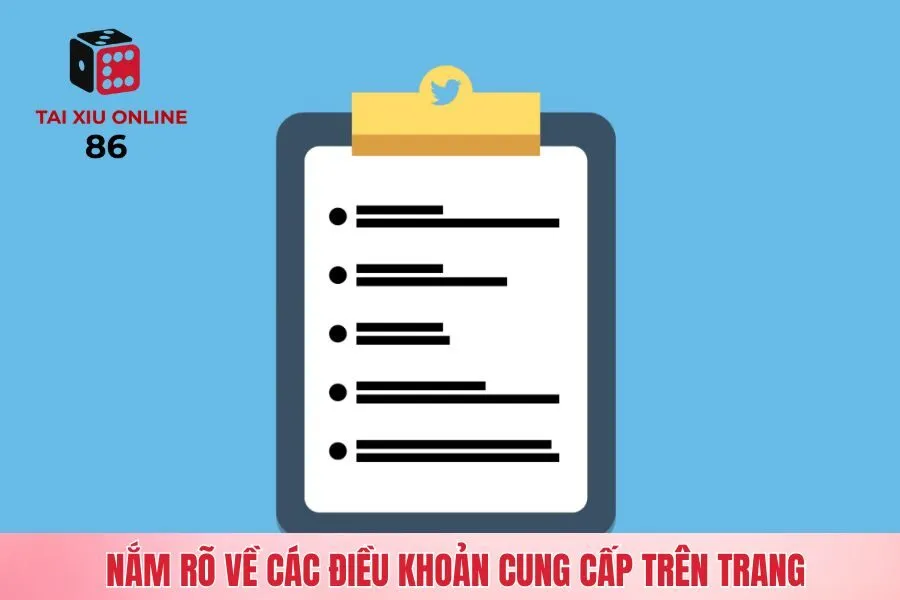 Nắm rõ về các điều khoản cung cấp trên trang