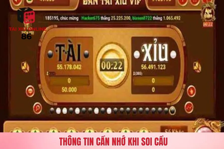Thông tin cần nhớ khi soi cầu
