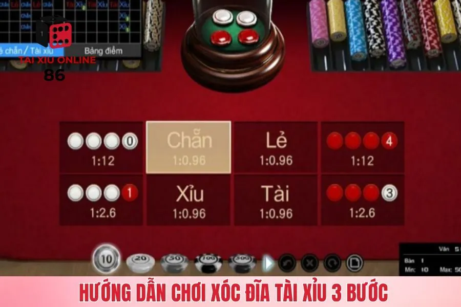 Hướng dẫn chơi xóc đĩa tài xỉu 3 bước